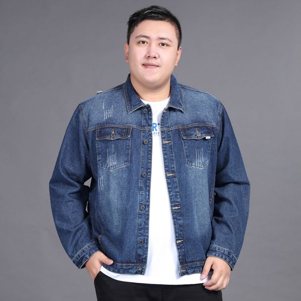 

casual long sleeve denim jacket fashion simple solid color turn-down collar with pockets coat 8xl 7xl men's jacket autumn winte, Black;brown
