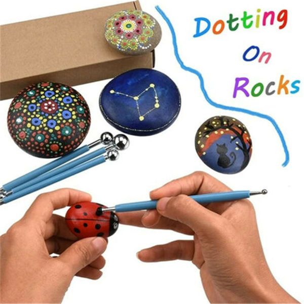 

14pcs ball stylus dotting tools set for embossing pattern clay pottery ceramics flower carving sculpting modeling @m23