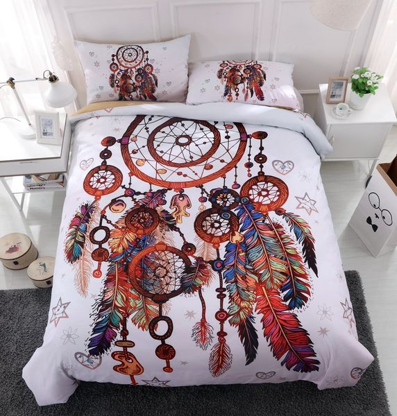 Drop Shipping Gift Dreamcatcher Feathers Stars Print Bedding Set