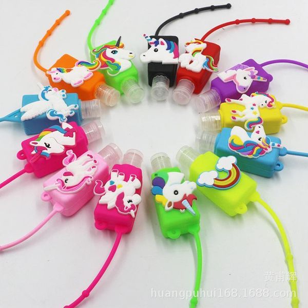 

30ml cute creative cartoon animal bottles soft silicone portable hand soap hand sanitizer holder with empty lovely bottles 16 styles m1488, Blue
