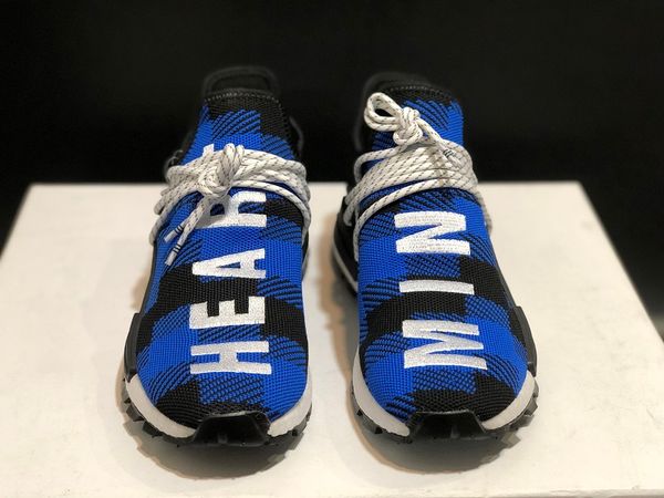 

2019 new inspiration digijack human race shoes pharrell williams digijack blue plaid powder blue designer sneakers men women sport trainers