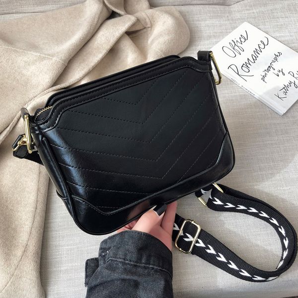 

women's crossbody bag 2019 wide strap shoulder bags large capacity women's bags european and american fashion shoulder bag