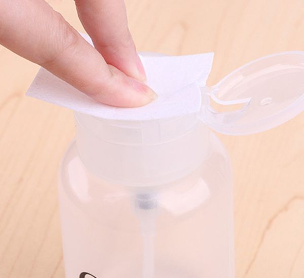 

portable nail polish remover alcohol clear bottle 200ml nail art pump empty bottle refillable travel liquid container storage bottle