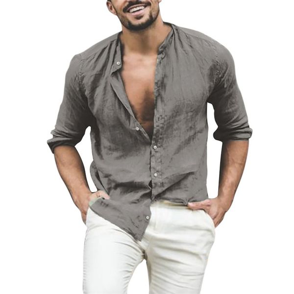 

klv shirts men's new style fashionable pure cotton and linen shirts fashion long sleeve comfortable leisure, White;black