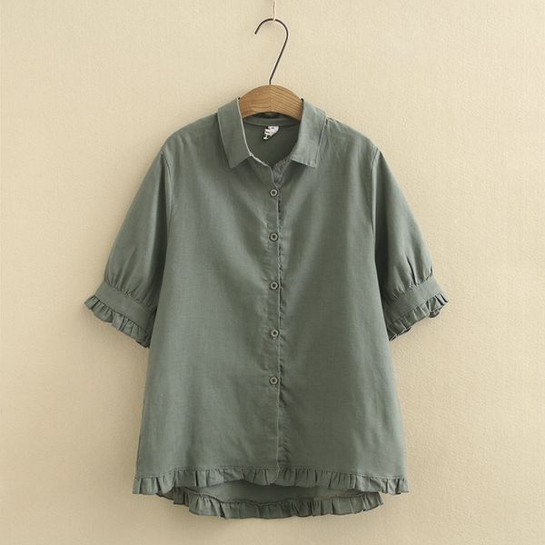 

plus size women half sleeve ruffled casual baggy blouse, White