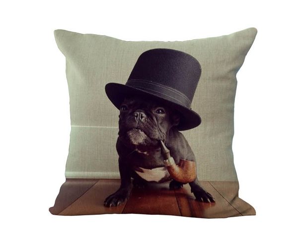 

симпатичная собака французский бульдог наволочка чехлы белье хлопок бросить наволочки диван-кровать автомобиль декоративные наволочки 240374