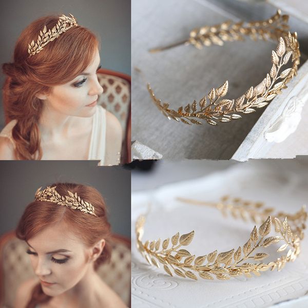 Fashion Handmade Jewelry Wedding Bride Bridal Leaf Gold Tiaras