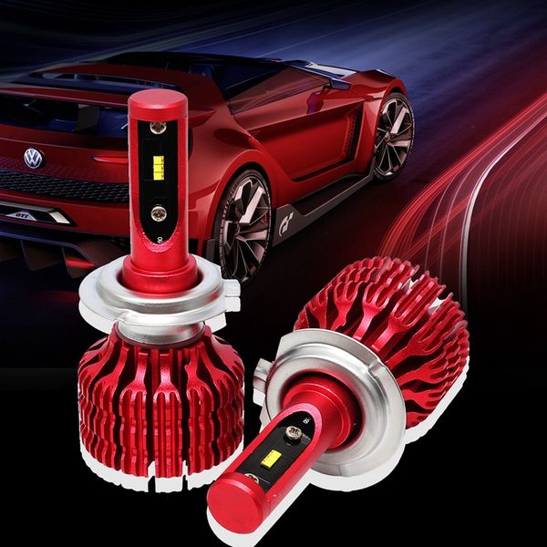 

h7 x9 2pcs car led headlight bulbs 6000k 36w 1800lm led headlamp fog light red