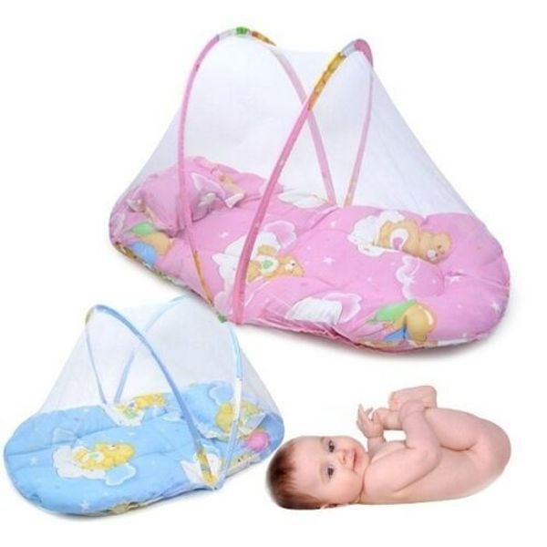 

brand new portable foldable baby kids infant bed dot zipper mosquito net tent crib sleeping cushion collapsible portable