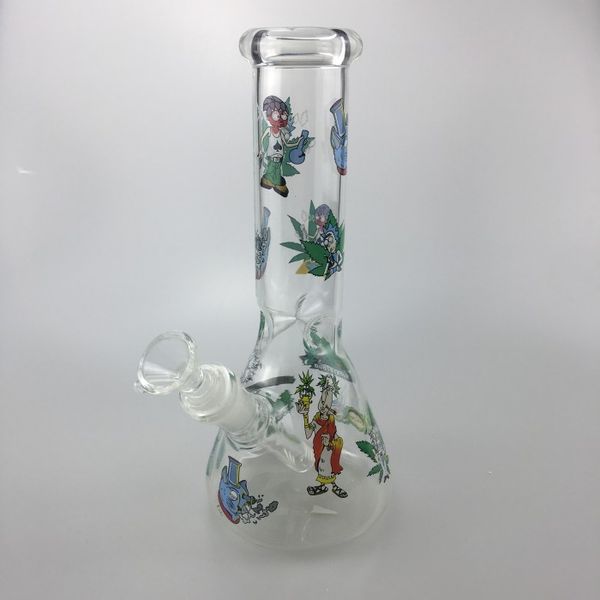 

Borosilicate Cartoon Glass Beaker Smoking Water Pipe Big Mouth Glass Bong with 3D Art Design FY2222