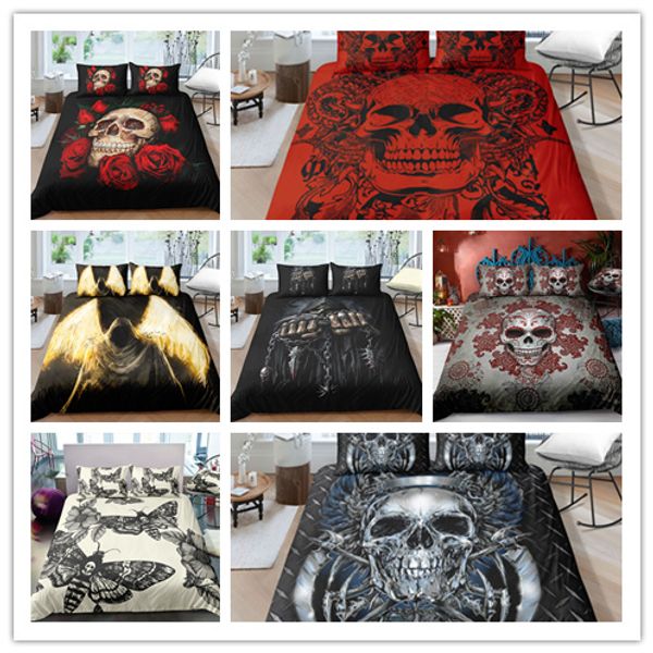 3d Skull Bedding Set Print Duvet Cover Set With Pillowcase 2 Us