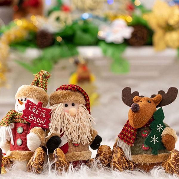 

2019 christmas doll santa snowman elk plush doll xmas figurine decorations for kids gift christmas decorations for home n