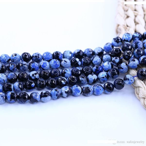 

faceted quamarine fire agate beads faceted faceted lose bead manufacturer 15 inch strand per set for jewelry diy, Black
