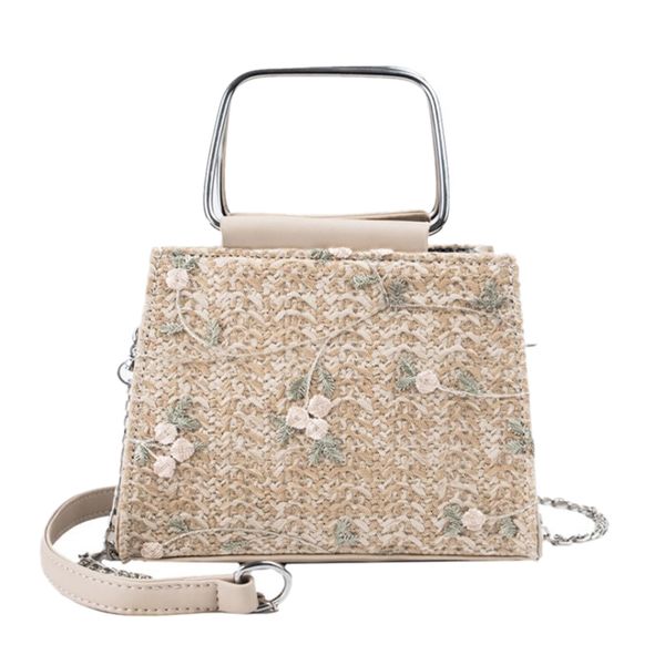 

lace flower straw woven bag chain messenger bag versatile shoulder beach handbag