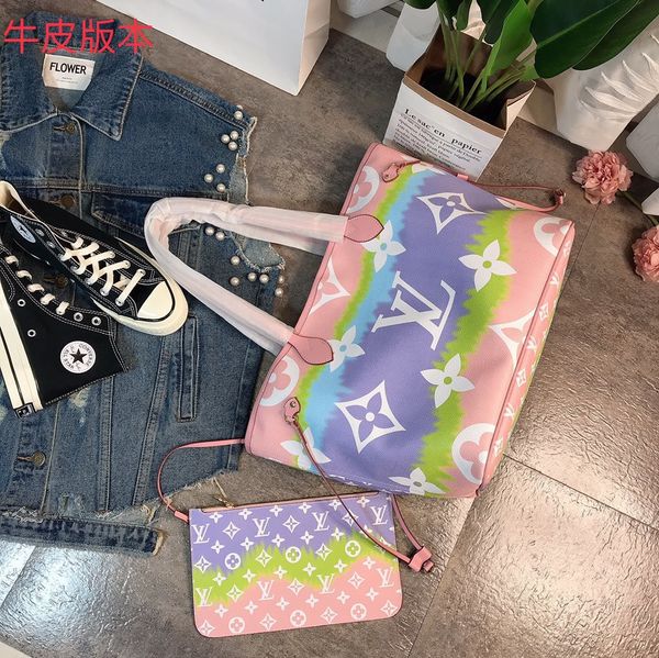 

2020 NEONOE наплечные сумки Noé кожаный мешок ведра женщины известные бренды дизайнерские модные сумки цветок печати crossbody кошелек твист