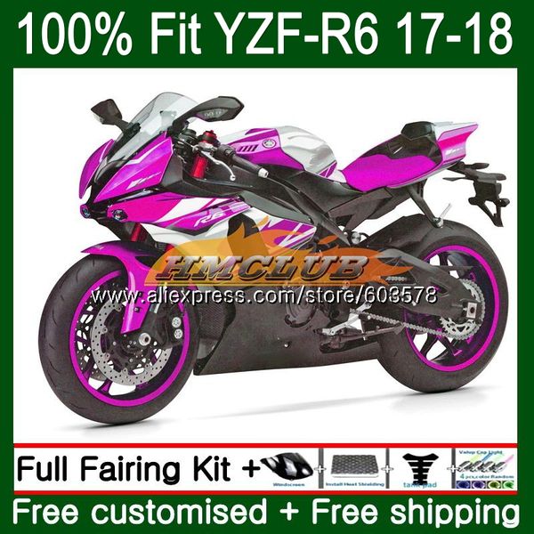 

injection for yzf600 yzf r6 2017 2018 2019 123cl.35 yzf 600 r 6 yzf-600 yzf-r6 yzfr6 17 18 19 oem fairings pink rose, Black