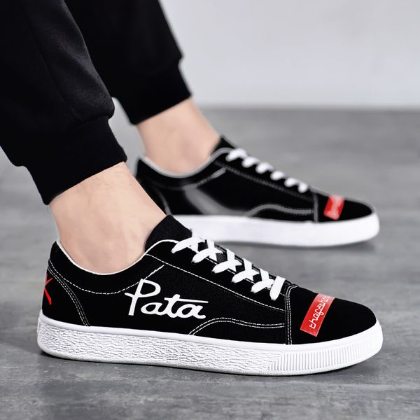 

couple pata canva shoes flat shoes classic white black autumn walking luxury mens womens casual shoes