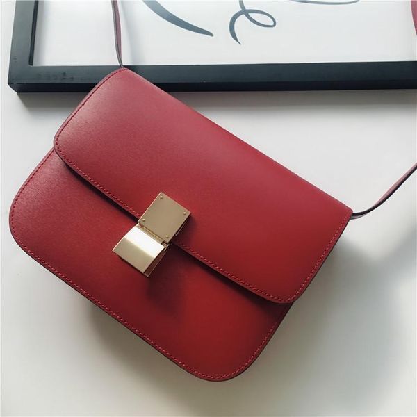 

elegant2019 curd bean hand rub grain genuine leather woman cowhide single shoulder satchel box small square package
