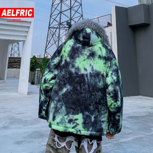 

aelfric graffiti cotton padded parka jackets 2019 fashion harajuku streetwear men hip hop windbreaker outwear coat hooded, Black