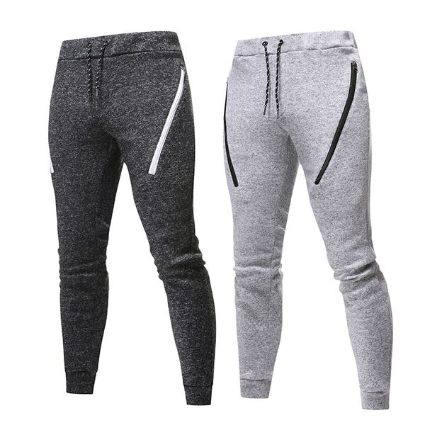 

men's casual sport cargo pants slim fit patchwork trousers running joggers sweatpants pantalones hombre streetwear hip hop 2xl, Black