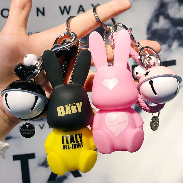 

creative cute rogue car keychain creative bell key chain handbag cartoon pacifier pendant gifts for girl, Silver