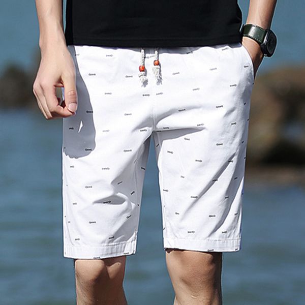 

mens designer shorts casual shorts 5-point medium pants loose beach pants 5-point pants, Black