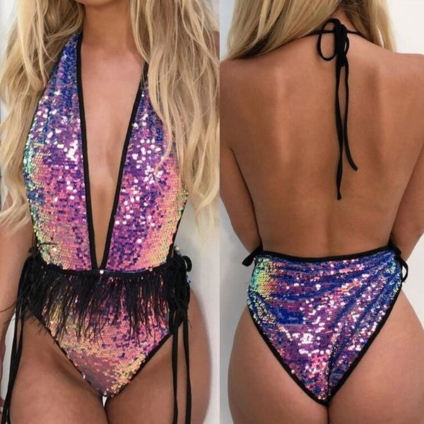 

bikini 2019 swimwear women color sequins paillette bandage swimsuit push-up bikini beachwear dropshipping biquini bodysuit, White;black