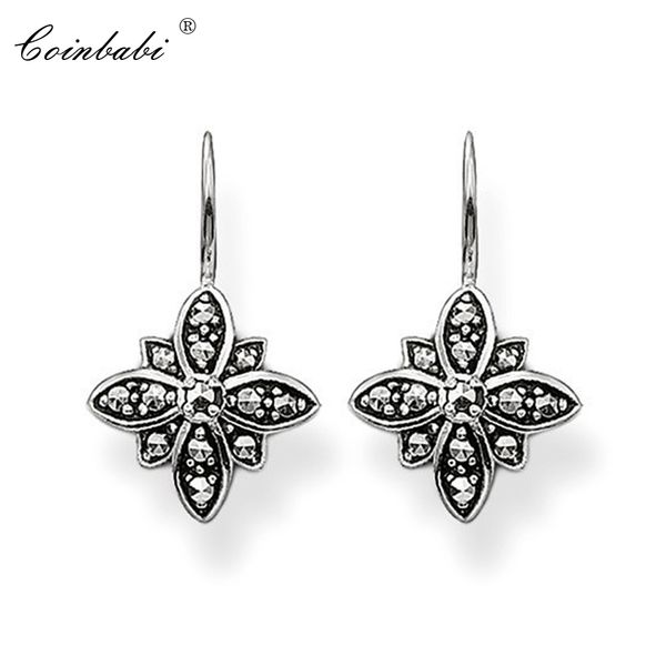 

drop earrings flower trendy gift for women ts earring thomas style 925 sterling silver zirconia fashion jewelry