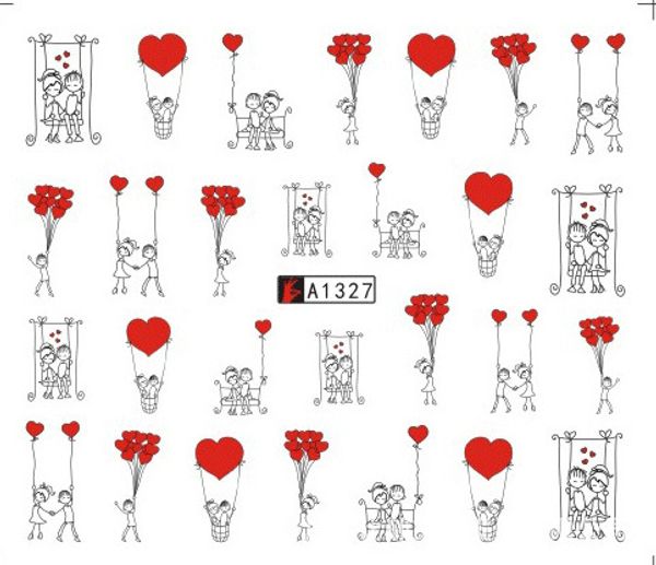 

nail sticker art decorat romantic love slider adhesive water transfer decals manicure lacquer art accessoires polish foil, Black