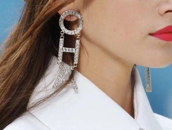 

fashion brand have stamps letter designer earrings for lady design women party wedding luxury jewelry with for bride lovers gift with box, Golden;silver
