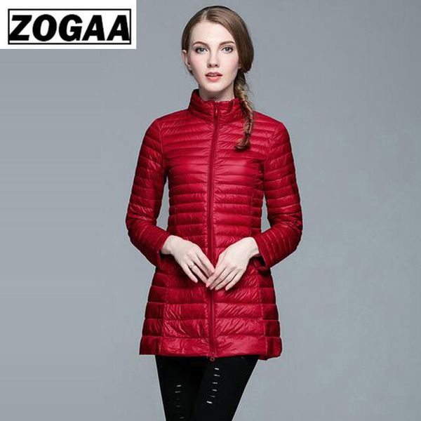 

zogaa plus size 4xl 8 colors women casual ultralight down jacket with 90% down 10% feather casual women winter long coat jacket, Black