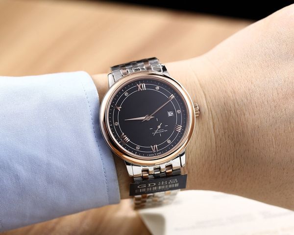 

роскошные дизайнерские мужские часы механические автоматические часы date just sappire watch 316l стальной воловий ремень roma number мужски, Slivery;brown