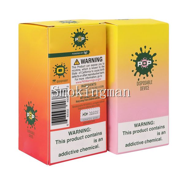 

Лучшее качество кода безопасности POP одноразовое устройство Pod Starter Kit 280mAh Аккумулятор 1,2 мл Картридж Vape Пустой Pen Bidi Стик