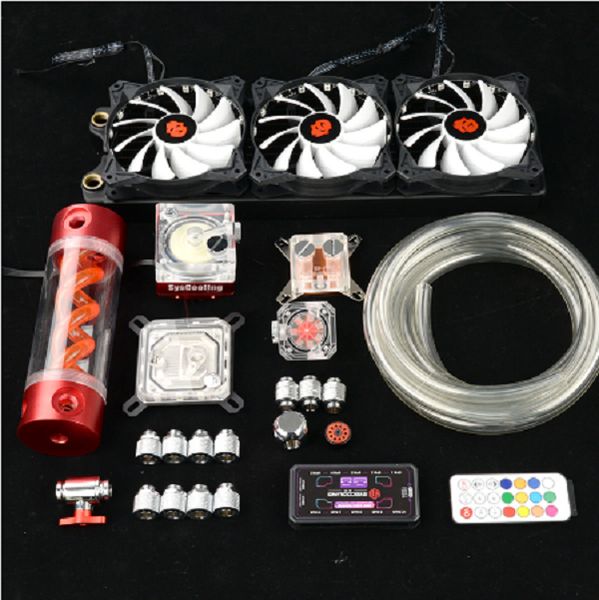 

syscooling gaming computer water cooling kit diy parts cpu gpu liquid cooling kit with rgb