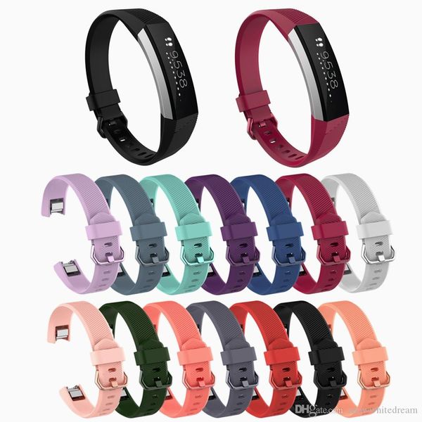 

2019 new replacement wrist band wristband silicon strap for fitbit alta hr smart watch bracelet 14 color clasp smart acccessories