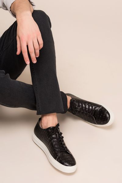 

pearl genuine leather men sneaker 120130002158, Black