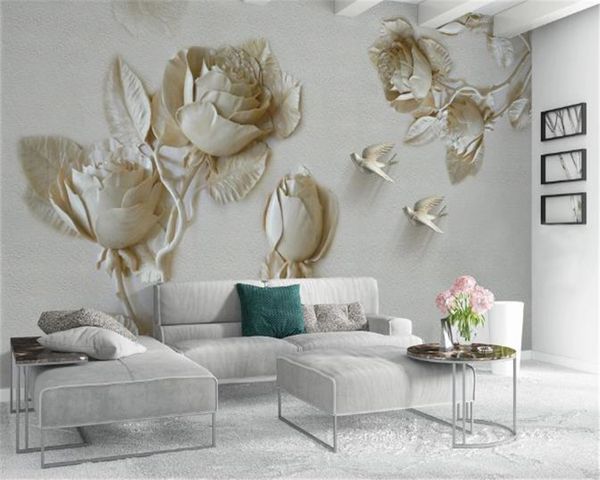 

3d обои гоина золоой Ѭеленй rose bird он mural hd обои