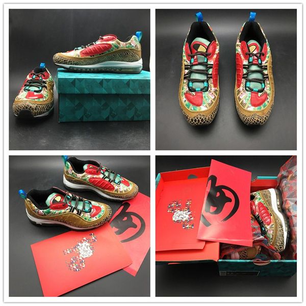 

Newest 98 Bullet Running Shoes Happy Lunar New Year Chinese Limited Mix Fashion Designer Mens Women Trainer Sneakers