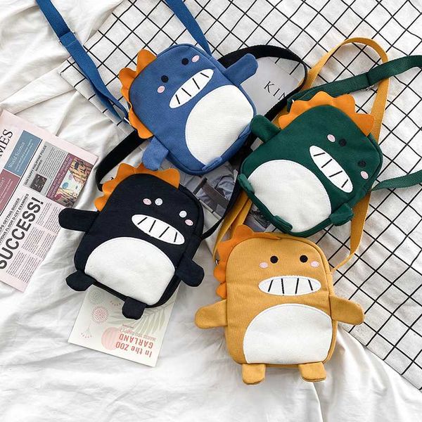 

new original design fashion canvas shoulder bag cartoon little dinosaur crossbody bag width 20cm height 16cm thickness 5cm