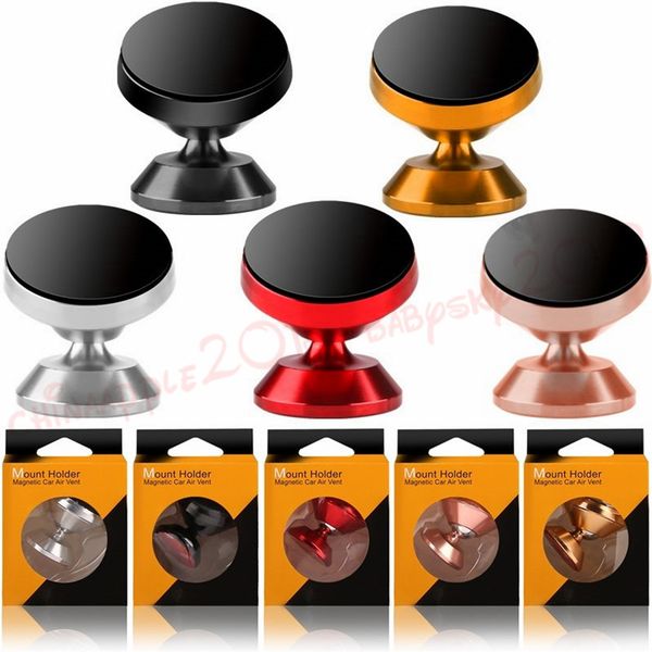 

car phone holder 360 degree rotatable magnetic cellphone car mount holder stand alloy holder for iphone 7 8 x samsung s7 s8 s9 pc mp3