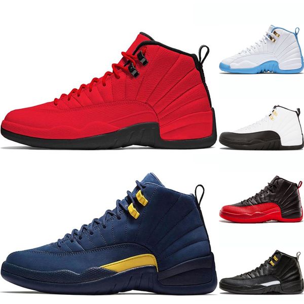 

wholesale 12 12s basketball shoes designer sneakers unc bulls gym red deep royal blue gamma blue fashion sports sneakers size 40-47