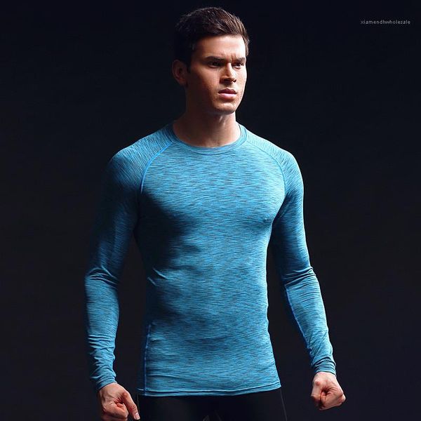 

mens designer clothing mens quick drying breathable sports tights fashion long sleeved running elastic round neck tshirt