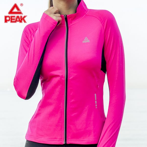 

peakgym фитнес бег трусцой спорт женская беговая куртка йога одежда молния с длинным рукавом женский осень и зима спортивная куртка, Black;red