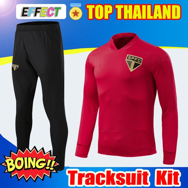 

Chandal 2019 Brazilian Club Sao Paulo Soccer Tracksuit Kit 18/19 Football Men Kids Long Sleeve Training Suit Survetement Camisa de Futebol