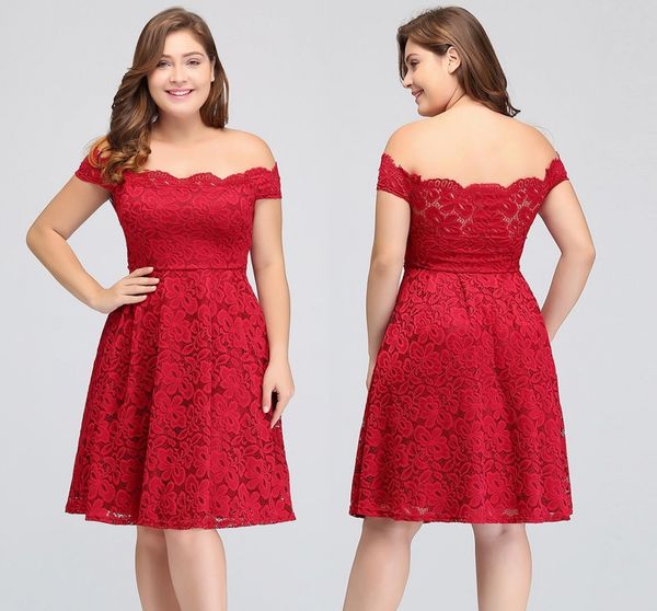 

2019 arrival plus size off the shoulder evening dresses full lace party gowns mother of the bride dress special occasion dresses hy5037, Black;red