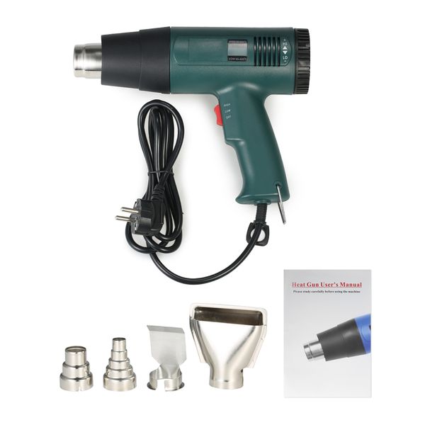 

1800w electric air heater gun temperature-controlled air gun hair dryer soldering hairdryer build tool with 4pcs nozzle