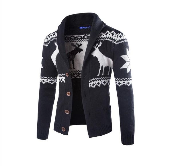 

men sweater autumn new warm collar pullover casual sweaters, White;black