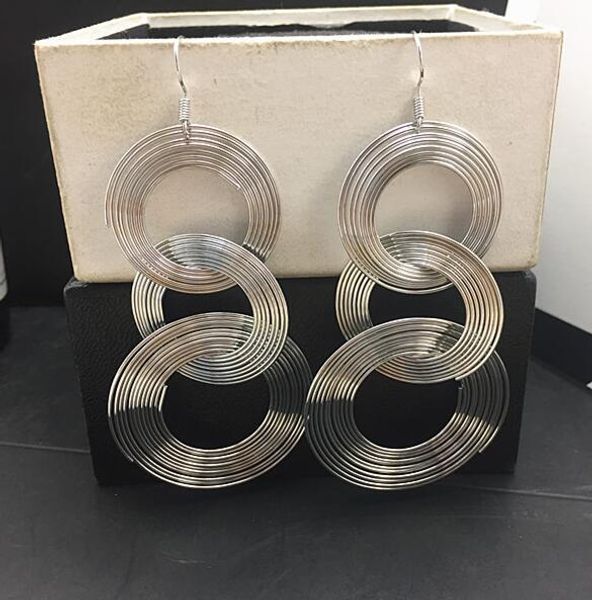 

fashion- exaggerated european and american retro geometric multi circles metal circles ring earrings, Golden;silver