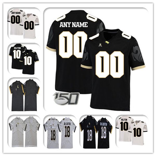

men college ucf knights football jersey 10 mckenzie milton 18 shaquem griffin dillon gabriel 6 brandon marshall trequan smith killins jr, Black