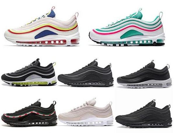 

new fashion 97s casual shoes south beach silver bullet undefeated pack triple black white pink mens women sneaker chaussures 36-45